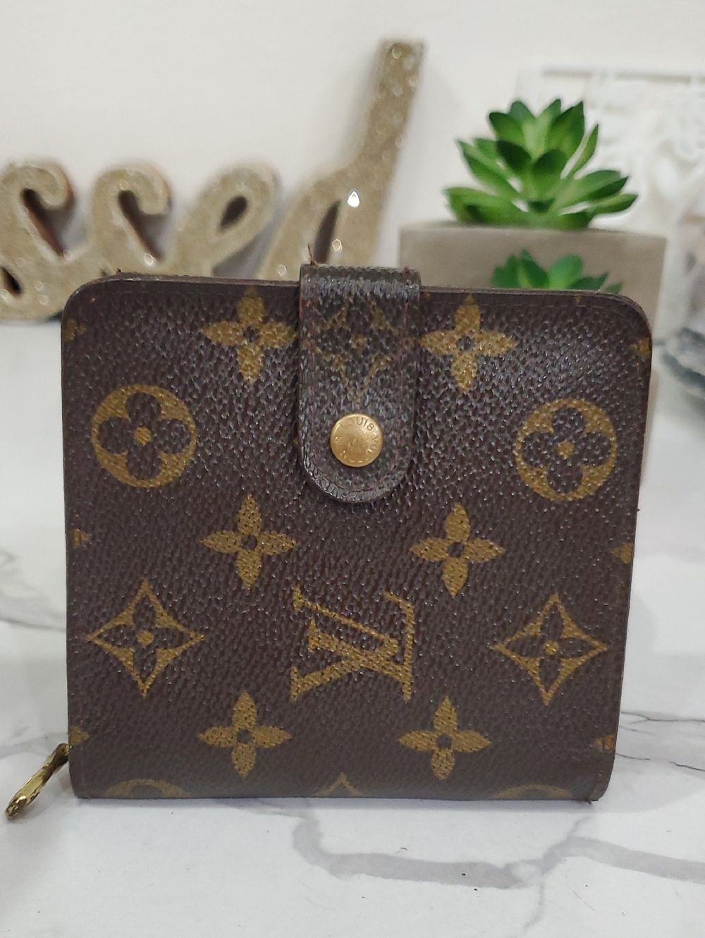 Louis Vuitton Brown Monogram Bifold Compact Zip around Wallet🤎